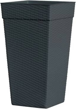 Vaso Quadrado Coluna Cores 10L Para Plantas Mudas Jardins Preto
