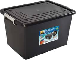 Arqplast - Organizadora 56L Com Tampa Preta Trava Prata Arqplast 25793