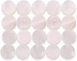 20 peças de incrustação de escala de guitarra, marcadores de 6 mm com pontos embutidos concha de pérola branca para violão, bandolim, baixo, ukulele, banjo, decoração