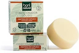 BONI NATURAL Condicionador Sólido Vegano com Manteiga de Cupuaçu Cupuaçu para Hidratação e Brilho, Sem Silicones, Sem Sulfatos, Sem Parabenos, Verde
