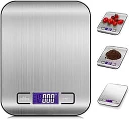 Balança de Cozinha Digital 10kg x 1g Inox com Função Tara, Alta Precisão, Tela LCD, Portátil para Dieta, Alimentos, Café, Confeitaria - Balança de Comida Fácil de Limpar | Premium MyBrins