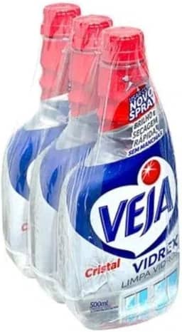 Veja Limpa Vidros Cristal Vidrex 500Ml Pack C/3