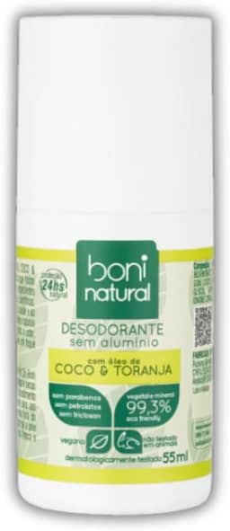 Desodorantes Roll-On Coco e Toranja 55ml - Boni Natural