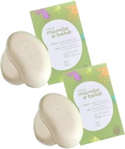 Kit 2 Caixas de Sabonetes Mamãe Bebê Com 2 Un/100g