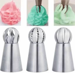 3 pontas de confeitar russas, ponta de pastelaria de aço inoxidável, pontas de bico de confeiteiro russo para cobertura, decoração de bolo de cupcake, fazer folhados, acessórios de utensílios de