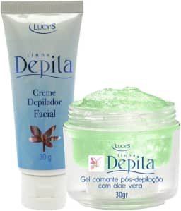 Kit de Depilação Facial Lucy's com Creme Depilador e Gel calmante pós-depilação