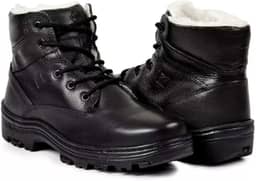 Bota Masculina de Inverno em Couro Forrada com Lã Imperméavel - Hamburgo