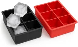 Kit 2 Forma De Gelo Silicone Cubo Grande 6 Cubos Drink Whisky (cores variadas) Flexível - Cubos Ideal Para Bebidas Frutas Doces