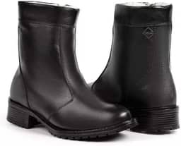 Bota Feminina de Inverno em Couro Forrada com Lã Impermeável - Viena
