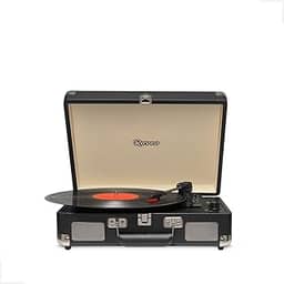 Vitrola Maleta Vintage Retrô Toca Discos De Vinil Antigo Portátil Bluetooth Bivolt Com Alto-Falantes Integrados