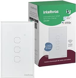 Interruptor Touch Inteligente Compatível Com Alexa Com 3 Teclas EWS 1003 Branco Intelbras