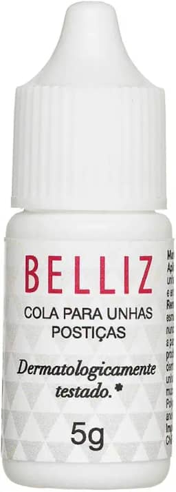 Cola para Unhas Postiças com Pincel, Belliz, Incolor