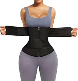 Cinta Modeladora com Zíper Frontal Modelador de Cintura Feminina Ajustável Zíper Frontal Cintura Definida em Casa Altura 26cm, Cintura 80-85cm