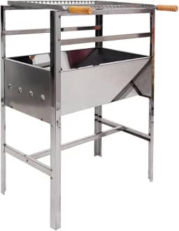Churrasqueira Inox Movel Grande 60x35x75 Acompanha Grelha Moeda Inox