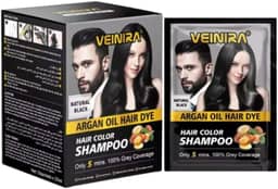 Tonalizante Shampoo Cabelo Formula Natural Sem Amonia Veinira 10 X 25ml Preto