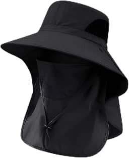 Chapéus de sol para homens e mulheres 2025 com aba de pescoço FPS proteção UV chapéu balde largo chapéus de caminhada pesca