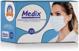 Medix Máscara Tripla Descartável Com Filtro (Bfe) Azul - Caixa Com 50 Unidades