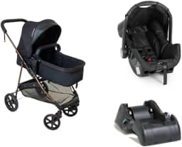 Carrinho de Bebe Infantil Berço Passeio Moises Reversível Bebê Conforto Base Auto Napoli Galzerano