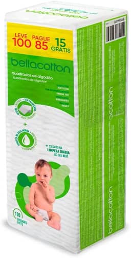 Bellacotton Algodao Quadrado Baby Bellacotton 100 Un. (Lv100Pg85)