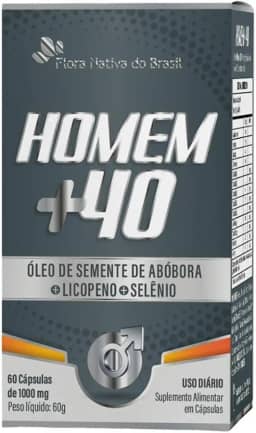 Homem +40 (Licopeno, Zinco, Selenio e Semente de Abóbora) 60 Cápsulas - Flora Nativa