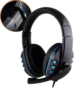 Headset Gamer com Fio Microfone Entrada P3 Fone de Ouvido Anti Ruído - Headphone Compatível com Xbox One, PS4, PS5 e PC Controlador de volume