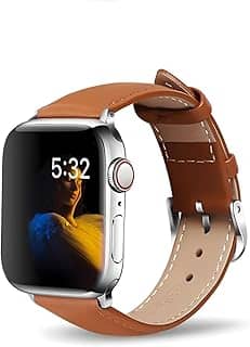 Pulseira Premium de Couro Com Fecho Clássico Compatível com Apple Watch 38mm 40mm 41mm 42mm 44mm 45mm 49mm Series 1/2/3/4/5/6/7/8/9/ Ultra 1 e 2