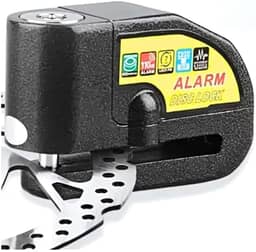 Trava de Disco para Moto com Alarme Sonoro – Preta, Segurança Antifurto com Sensor de Movimento e Alerta de 110dB Pratiarejo®