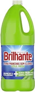 Brilhante Sanitizante Tira-Manchas Líquido Roupas Brancas E Coloridas Fresh Sem Cloro Utile Frasco 2L