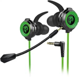 ELG, EPZHGR, Earphone Gamer Zahhak com Microfone Removível, Botão Multifunção para Smartphone, Acompanha Luva de Dedos e Case de Transporte, Verde