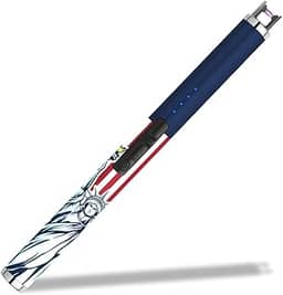 SUPRUS Isqueiro de vela elétrico USB tipo C recarregável com visor de bateria LED e interruptor de segurança à prova de vento Melhor lembrança para Memorial da Independência e Dia dos Veteranos