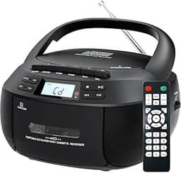 Mini System, Rádio Estéreo Am, Toca CD, Mini System, Fm E Leitor de Cassete, Gravador Em Preto, Toca-cassete/gravador