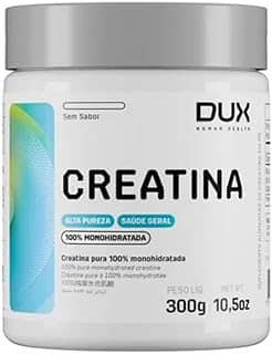 Creatina Dux 100% Pura Monohidratada, 300g, Alta Pureza, Suplemento para Ganho de Força e Massa Muscular