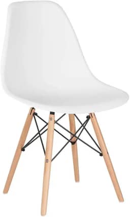 Loft7, Cadeira Charles Eames Eiffel Dsw - Branco - Madeira clara