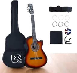 Genérico Violão Clássico Acústico Cutaway 38” Iniciantes - Kit Completo.