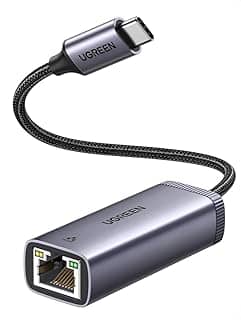 MPOWER Adaptador USB C para RJ45 Ethernet Conexão Estável Design Elegante Cinza Preto Velocidade 10/100/1000Mbps Compatível com Diversos Dispositivos