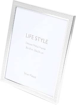 WOLFF Porta-Retrato de Aço Chess Prata 13cm x 18cm - Enxoval - Casamento - Decoração - Álbum de Fotos - Enfeites - Moldura Elegante Para Mesa e Parede