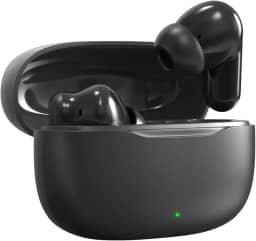 Fone De Ouvido Bluetooth Sem Fio 5.3 Compatível iPhone Android, Modo de Fone Ouvido único e Dois Com Microfone, 360 Estéreo Graves Potentes Para Trabalho Academia Corrida Musica Jogo e Game, Preto