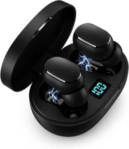 Top Fone de Ouvido Premium Bluetooth 5.1 TWS Wireless com Visor LED, Som Hi-Fi Estéreo, Cancelamento de Ruído, Toque Inteligente, Bateria Longa, Microfone, Compatível com Android e iOS