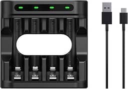 Carregador USB da Enercell Rápido e inteligente para 4 pilhas AA/AAA, modelo 4-LN