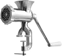 MOEDOR DE CARNE EM ALUMINIO MANUAL MAQUINA DE MOER TAMANHO 12 HAMBURGUER ALIMENTOS BISCOITO E EMBUTIDOS PROFISSIONAL