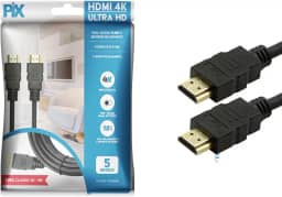 PIX Cabo Hdmi 2.0 4K Hdr 19P 5M Gold, 5 metros, Preto