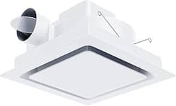 Exaustor de banheiro Painel de 25 cm ultra silencioso sem luz (suporte de 20 x 20 cm), 0,7 Sone 110 CFM, duto de 10 cm para banheiro/garagem/casa