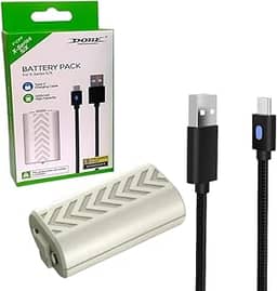 Bateria Recarregável Branca + Cabo USB Tipo C Compatível Controle Joystick Manete de Xbox Series X/S