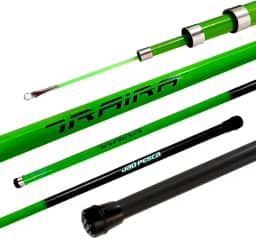 Jaú Pesca Vara Telescópica Gomo Longo JP Traira, Verde, Fibra de Vidro, Resistência 5-10 LBS, Ação Média