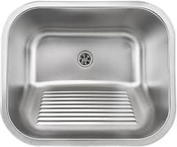 Tanque para Lavanderia Monobloco em Aço Inox Escovado 55x45 com Válvula