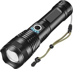 Lanterna Tática Militar T9 LED P50 de Alta Intensidade com Zoom Ajustável e 5 modos USB Recarregável – LINHA PREMIUM