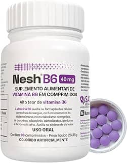Nesh B6 40mg - Vitamina B6 - Suplemento de Piridoxina - 90 Comprimidos