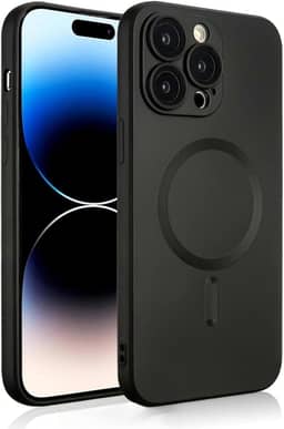 BEMMY Capa Capinha Para iPhone 13 Anti Impacto Com Proteção Câmera,Capa Macia Para iPhone compatível com Mag-safe (Preto-13)