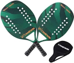 Kit 2 Raquetes Para Beach Tennis Profissional Em Fibra Carbono Com Capas Protetoras - Camewin (Verde)