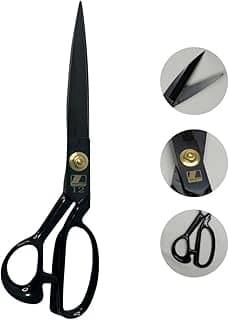 Tesoura Alfaiate Costura Reforçada Titanium Profissional 12' Artesanato Teflon Cortar Tecido Aço Alemão Crina de Cavalo Tapeceiro